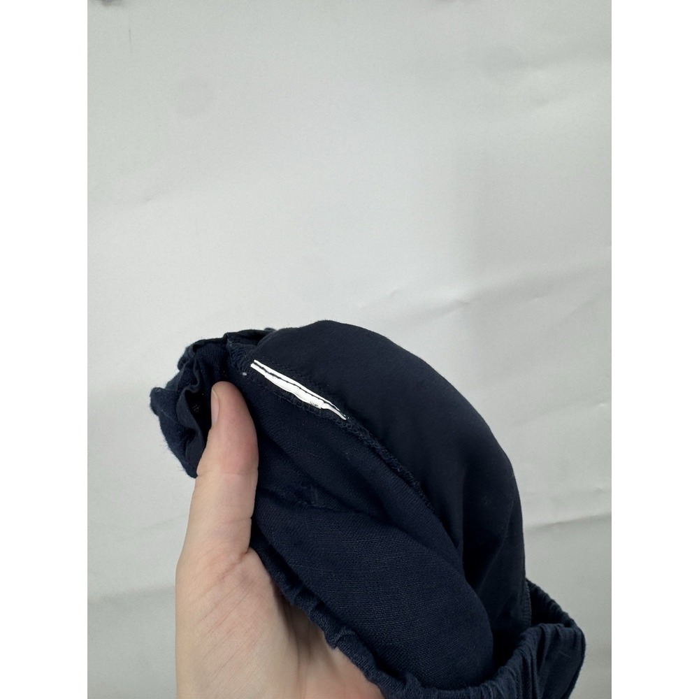 Quince Linen Casual Pant Women XS Navy Blue Minimalist Beach Coastal Pull On - Picture 4 of 8